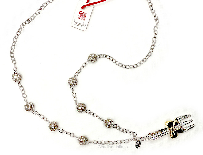 Collana con forchetta di strass