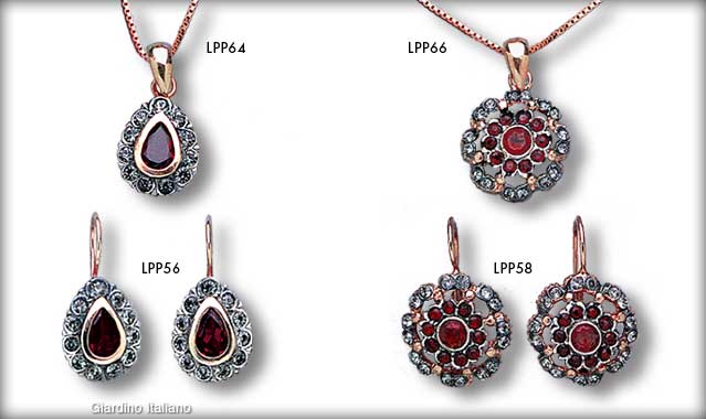 pendents with garnets