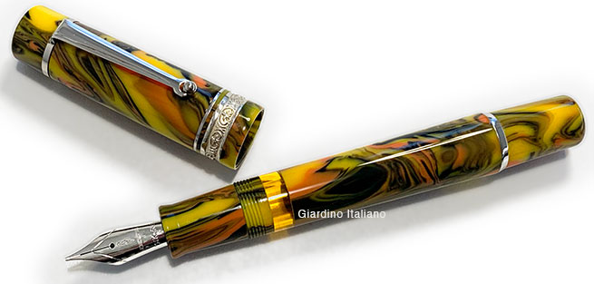 Pininfarina Segno pens - Piuma - wood and steel - and Leonardo Set